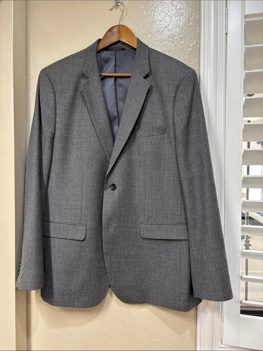 Banana Republic Men's Gray Single-Breasted Blazer - Classic Tailored 44R